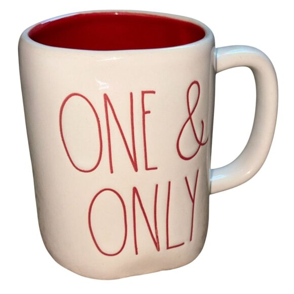 RAE DUNN By Magenta Red Inside ONE & ONLY Ceramic MUG-18 oz - Picture 1 of 4